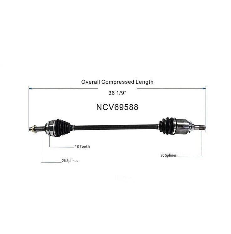 Cv Axle Front Pair For 2009-2018 Toyota Corolla, 2003-2013 Matrix