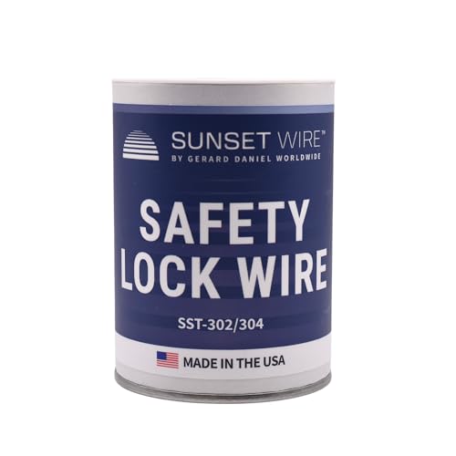 Sunset Wire Safety Lock Wire - T302/304 Stainless Steel Safety Wire for Aviation, Automotive, Industrial Use - 1lb Dispenser Can - Made in USA (0.041 in)