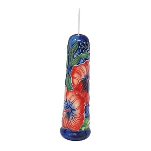 Old Tupton Ware Ceramic Light Pull Blind 3218 China Handle Hibiscus Design Cover