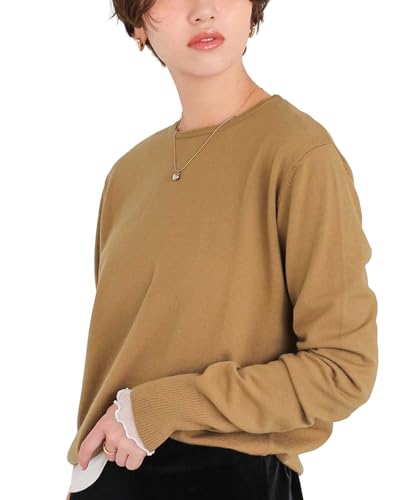 titivate なめらか手触り カシミヤタッチ クルーネック ニット