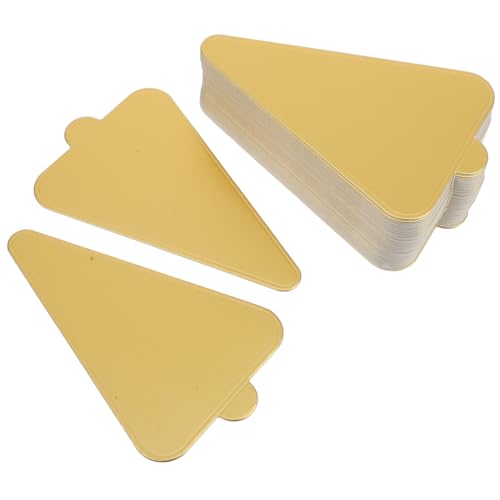 STOBAZA 50pcs Triangle Cardboard Cake Bases Elegant Design for High-end Cakes Mousse Cupcake Display Dessert Paper Holder Party Catering Plate