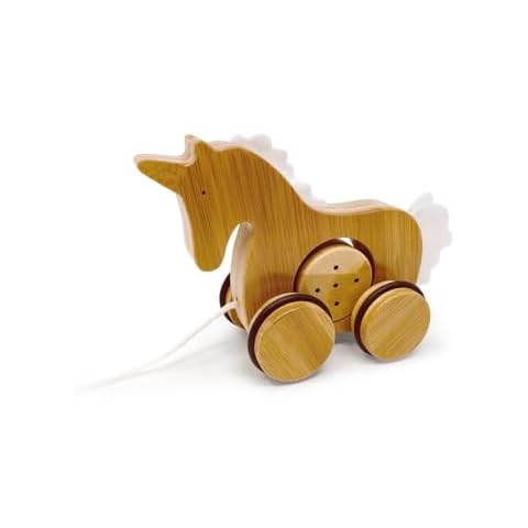 Kinderfeets Push and Pull Bamboo Animal Toy - Rolling Toy Figures for Toddlers and Children | Sustainable and Eco-Friendly (Unicorn) Cover