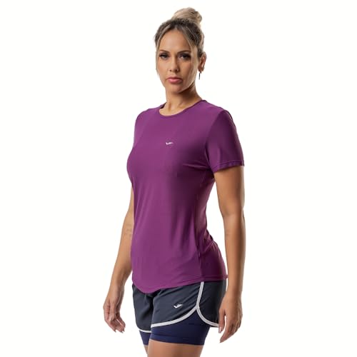 Dryfit Feminina Elite com Proteção UV 50+ (BR, Alfa, M, Regular, Plus size, Roxo)