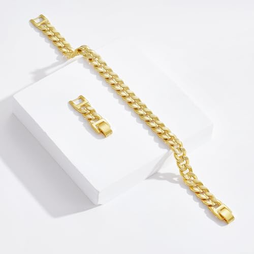 Image of KissYan Gold Ankle Bracelets for Women, 14K Gold Anklets Chunky Cuban Link Chain Summer Beach Foot Jewelry Gifts for Women