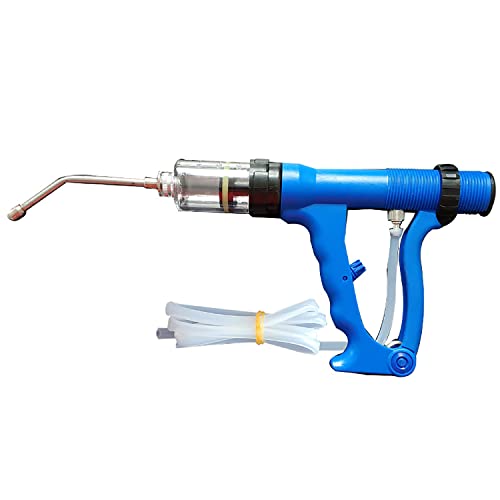 Dispensador de medicamentos para Animales, jeringa Continua Ajustable Veterinaria, Cabeza de Metal Que Evita daños por mordeduras, para Ganado, Cerdos, ovejas (10 ml)