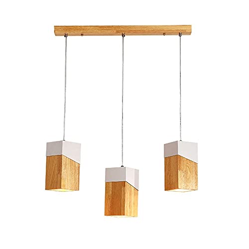 Lámpara de techo colgante de madera y metal de alta calidad para interiores minimalistas