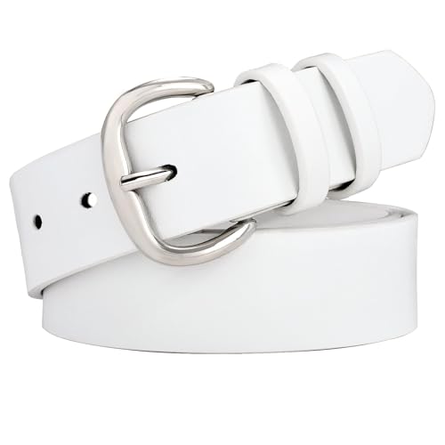 Image of WHIPPY Women Leather Belt for Jeans Pants Dresses Black Ladies Waist Belt with Pin Buckle