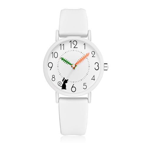 CIVO Reloj-Mujer Analógico Silicona-Blanco Reloj-Pulsera - Minimalista Cuarzo Relojes Mujer Impermeable Clásico, Elegante Regalo Mujer