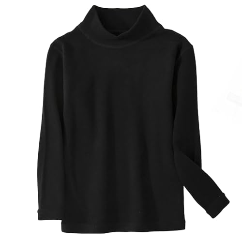 Children's Turtle Neck Long Sleeve Pullover Boys Girls Solid Color Basic High Neck Top Sweatshirt Fall/Winter