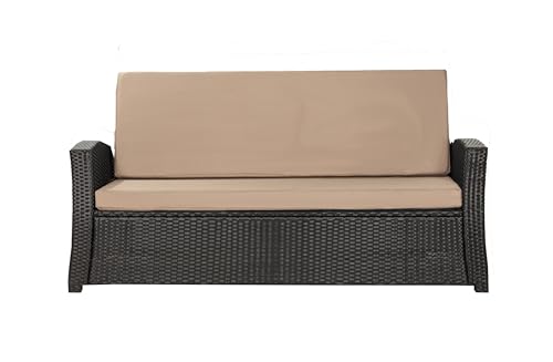 Setgarden® bänkskydd polyrattan trädgårdsbänk, sittdyna, bekväma sittdynor för trädgårdsbänkar – perfekta dynor för din trädgårdsoffa eller hollywoodgunga (beige, 180 x 60 x 50 cm)