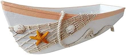 Linfevisi Bandeja de madera para barco, decoración de mesa temática náutica, decoración de mesa de barco de madera para baño, sala de estar, adorno