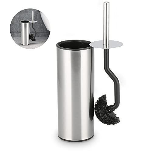 SPRIME scopino per wc, scopettino wc con Porta scopino, scopino wc in Acciaio Inox, scovolino wc con portascopino, accessori bagno Anti-impronta digitale, staccabile, scopettino wc d'argento "