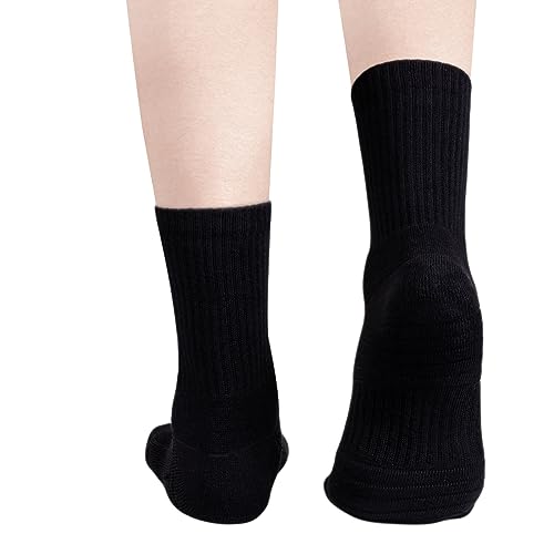 Women's Training Athletic Socks Moisture Wicking Cushioned Crew Socks Padded Cotton Work Boot Sock For Womens, 5 Pairs3