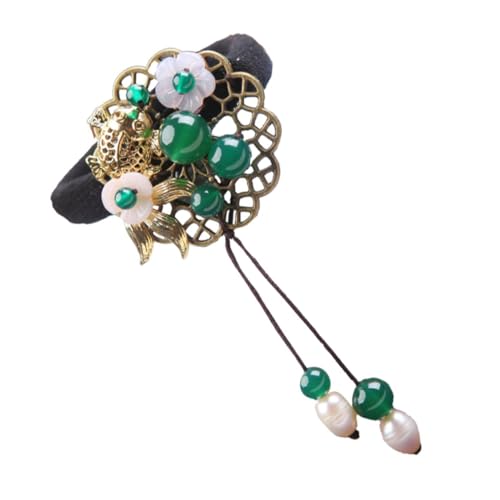 Cercle de cheveux vert Hanfu avec corde élastique souple FRCOLOR pour femmes et filles