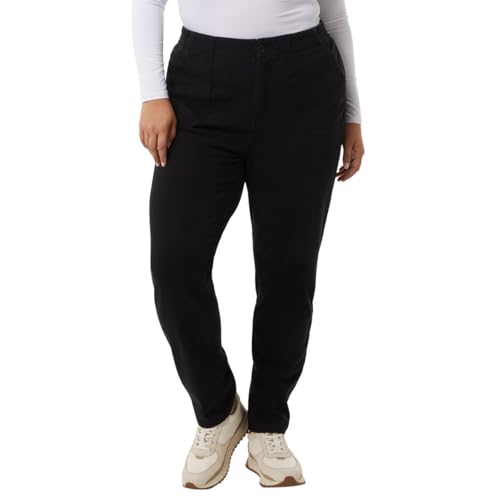 32 Degrees Womens Knit Stretch Elastic Waist Twill Pant (Black, M), Medium3