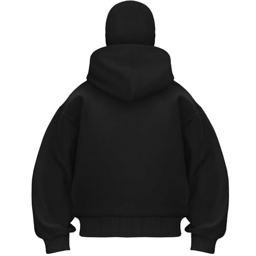 Balaclava Hoodie Zipper, Double Hooded Zip Jacket Wind-resistant Winter Hoodies for Men, The Most Viral Balaclava Hoodie3