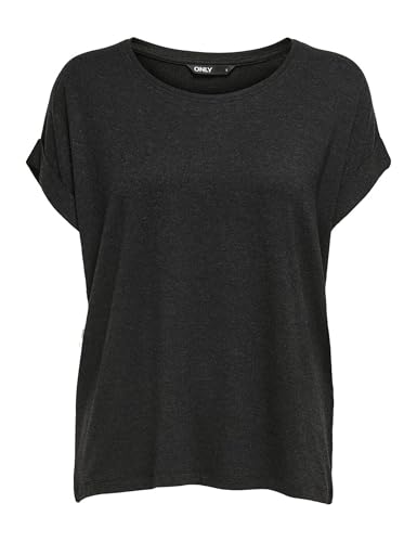 ONLY Damen Onlmoster S/S O-Neck Top Noos JRS, Dark Grey Melange, XXL