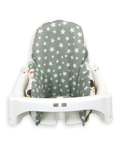 Image of High Chair Cover for IKEA Antilop,Cotton Cover for Inflatable Cushion, Cushion Cover for High Chairs for Babies and Toddlers, High Chair Accessories, It is Only Cover! (Nature Green)