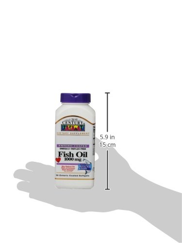 Fish Oil 1000 mg 90 Enteric Coated Softgels, 21st Century