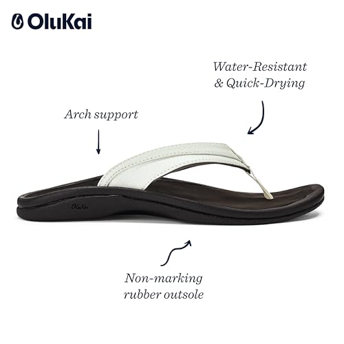 Image of OLUKAI Ohana Women's Sandals, Water Resistant Flip Flops with Arch Support, Lightweight Comfort for Beach & Travel, Enhanced Traction for Wet Surfaces