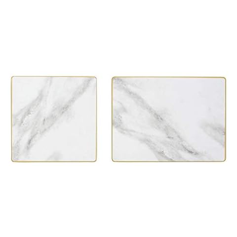 Sugar & Cloth 2 Piece Serving Set, Marble/Gold Trim Cover