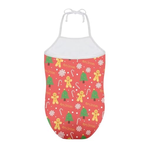 Image of Christmas Girls One-Piece Swimsuits Beach Halter Swimwear Bathing Suit for 3-10 Years