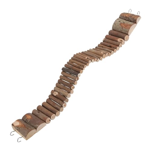 BELLIFFY Wooden Ladder Toy for Hamsters Hamster Bridge Stairs 7cm x 55cm Safe Chewing Toy