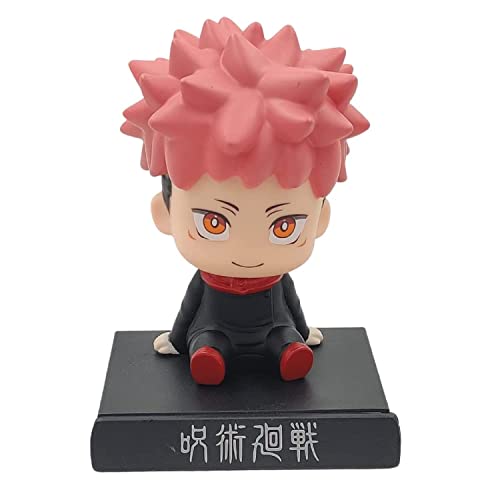 Image of Super Hero Itadori Yuji Jujutsu Kaisen Action Figure Limited Edition Bobblehead with Mobile Holder for Car Dashboard, Office Desk & Study Table