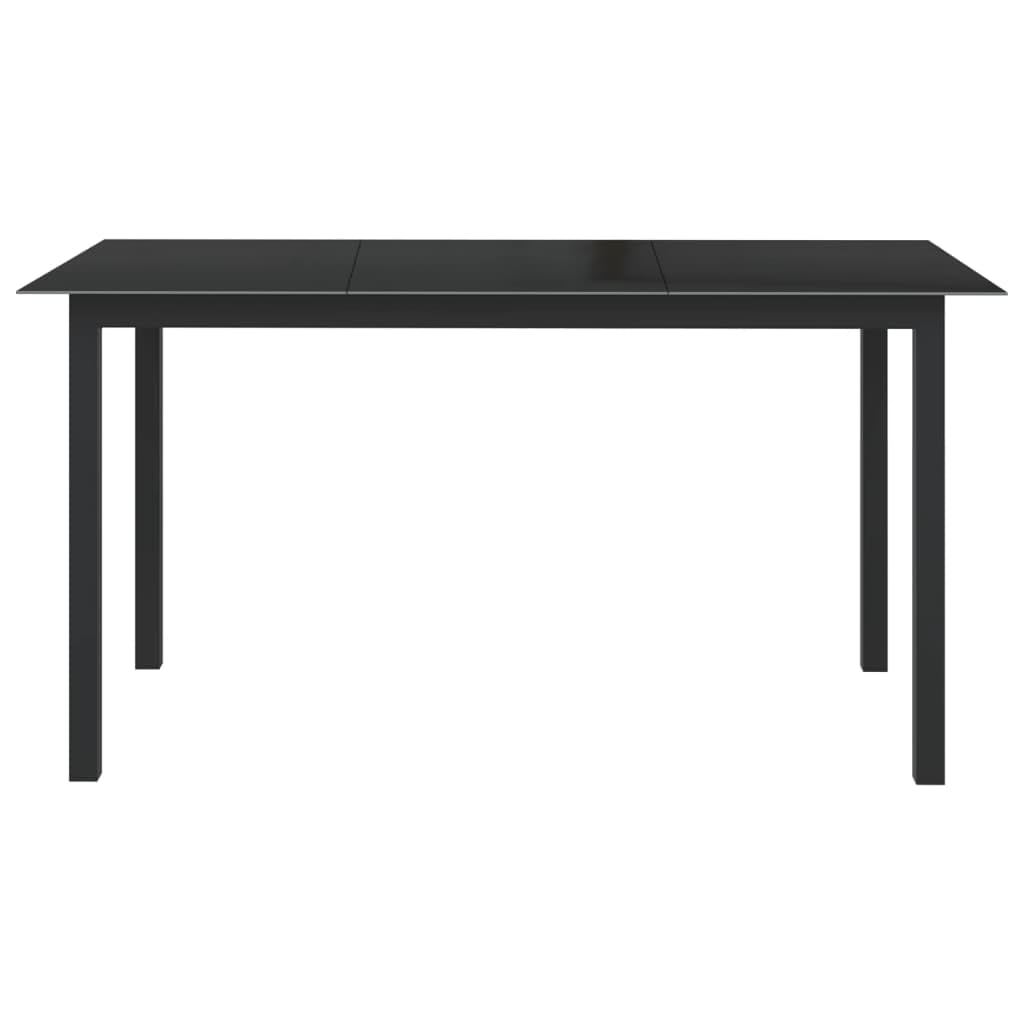 Outdoor Tisch Gartenmöbel Tisch Terrassentisch Balkontisch Gartentisch Schwarz 150x90x74 cm Aluminium und Glas für Gärten, Terrassen, Balkone