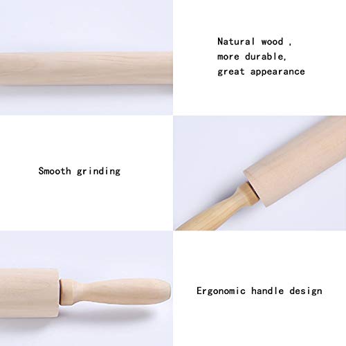 Rolling Pins,Pizza Roller,15 Inch Wooden Rolling Pins for Backing,Use for Pasta,Cookie Dough,Pastry,Bakery,Pizza,Fondant