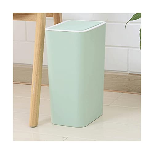 SUREK Cubo de basura de plástico con tapa desplegable y sellado