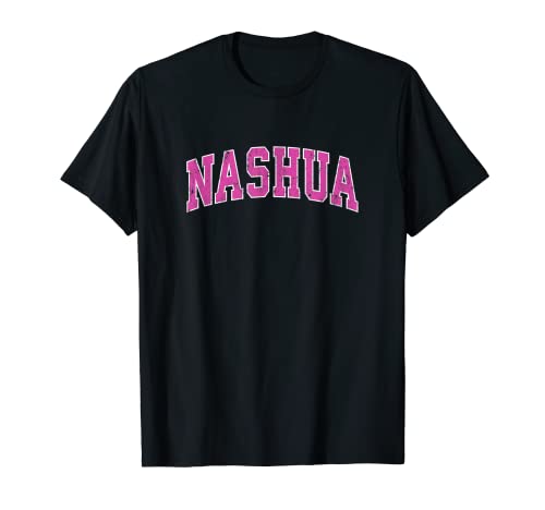 Nashua New Hampshire NH - Diseño deportivo vintage, color rosa Camiseta