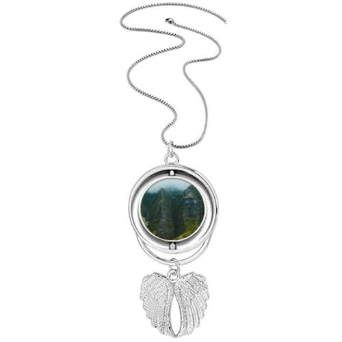Collier pendentif ailes d'ange et falaise de jungle valley aux finitions premium