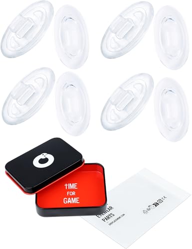 Image of 4 Pairs Ultra Soft Silicone Eyeglass Nose Pads for Oakley Whisker /WireTap OO4071 /Plaintiff OO4057 /Metal Plate OX5038, Push-in Anti-Slip Glasses Nose Piece Replacement Kit Clear