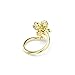 Swarovski Idyllia open ring, Mixed cuts, Flower, Green, Gold-tone Finish, Size 6 3/4