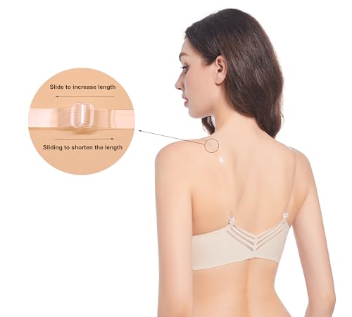 Clear Bra Straps, 4 Pairs Invisible Adjustable Shoulder Bra Strap Soft Non-Slip Transparent Shoulder Strap2