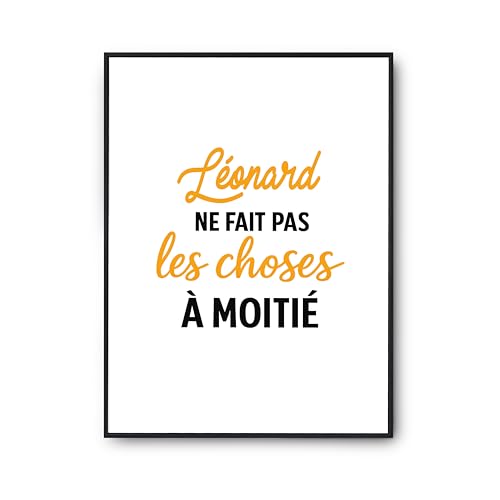 Cadeau humour anniversaire poster Léonard affiche décoration de salon