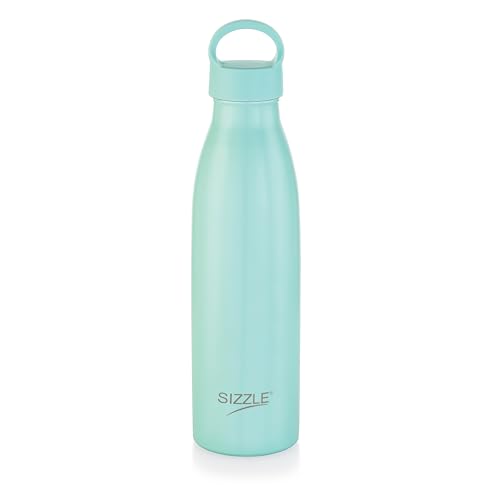 Image of Sizzle Modern Stainless Steel Water Bottle 700 ML Kids & Adults - Lightweight, Single Walled, Leakproof Water Bottle | For School, Office, Gym | Aqua (Pack of 1)