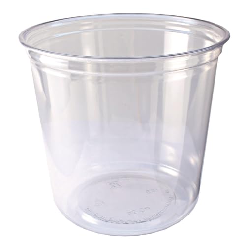 Fabri-Kal 9501036 24 oz 4.6 in. Diameter x 3.6 in. Height Plastic Recycleware Round Deli Container - Clear (500/Carton)