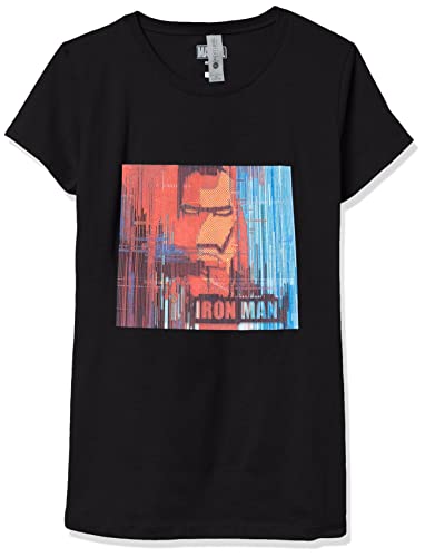 T-shirt Iron Man Marvel fille haut noir confortable taille Medium