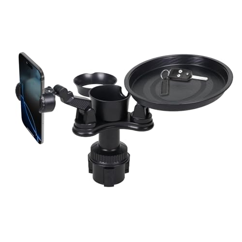 カー カップ ホルダー トレイ | 車用伸縮式オーガナイザーエキスパンダー,車載スマートフォンボトルホルダー,日常通勤・旅行・ロードトリップにおける後部座席のスナック・スマートフォン・ドリンク・フード・キー収納に最適