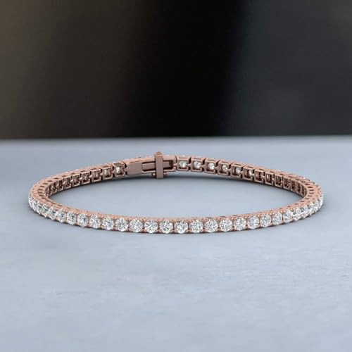 Image of 2 to 7 Carat Natural Diamond Tennis Bracelet for Women in 14K Gold (7 Inch) - IGI Certified (I1-I2 Clarity)