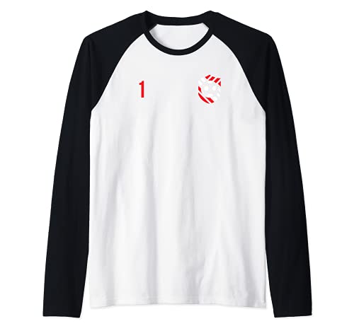 Flag Austria Raglan Baseball Tee, Black