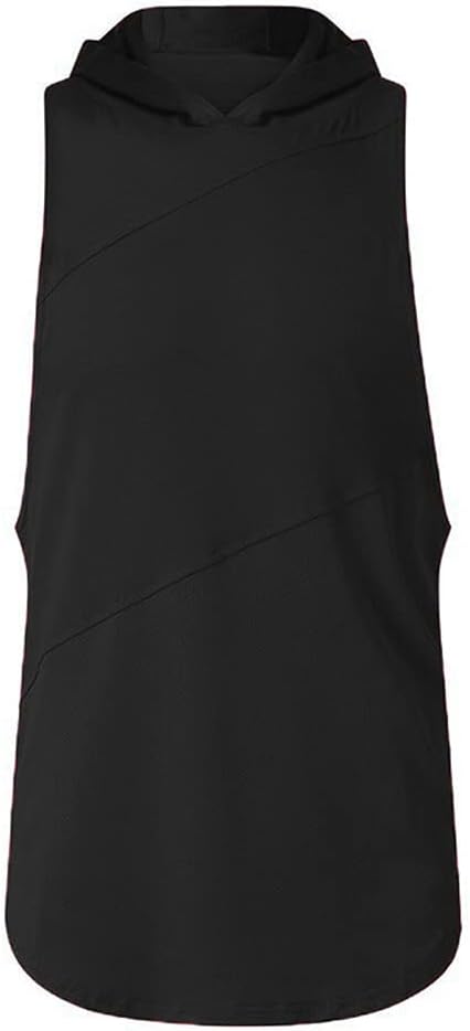 Solid Sleeveless Shirt with Hoody Patchwork Gym Clothing Fitness Men Bodybuilding Stringer Tank Tops Hoodies Singlets