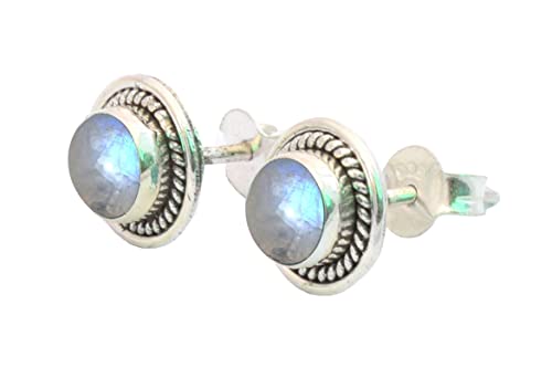 Rainbow Moonstone Silver Post Stud For Women Girls, Christmas Gifts, Anniversary Gift, Gift For Her, Promise Post Stud, Birthstone Post Stud, Gemstone Handmade Post Stud,Womens Post Studs #TOP1