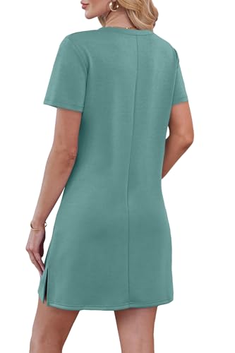 Image of RUMIA Summer Dresses for Women 2026 V-Neck Casual Sundresses T-Shirt Dress