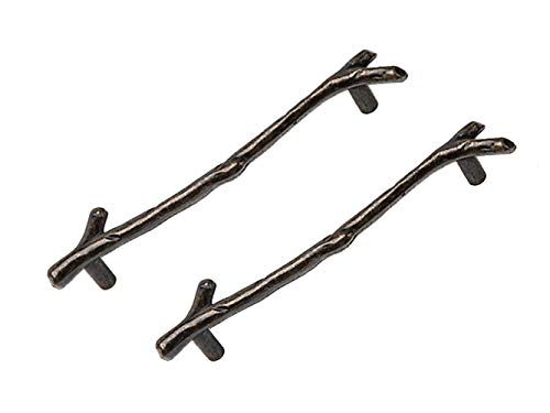 Zinc Alloy Twig Branch Drawer Knobs Pulls Handles Decorative Drawer Pulls Cabinet Door Handles Twig Cabinet Pulls Rustic 2 Pack (3.78  Hole Distance, Bronze)