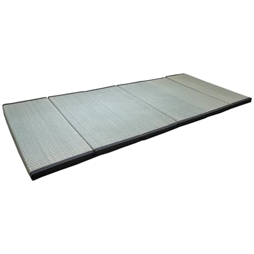 い草 ゴロ寝マット 大人 折畳み 夏 コンパクト 180 キャンプ 持ち運び 藺草 ごろ寝マットレス 厚め 分厚い ウレタン入り ふっくら 6つ折り 一人用 い草 (灰青 (はいあお)【GY】)