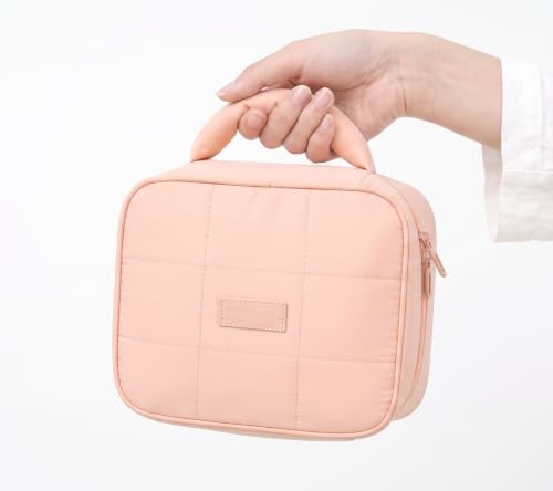 Image of WEMOL Travel Fashion Cosmetic Organizer Bag, Quilted - Blush Pink