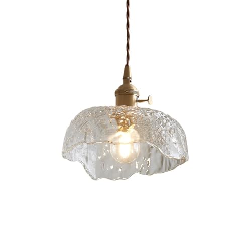 JKSVTF n Simple Waterline Glass Hanging Lamp Retro Dining